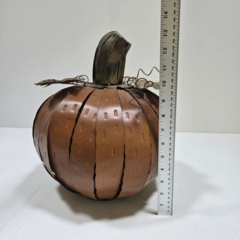 Rustic Strip Metal Pumpkin Decor Slatted Farmhouse Fall Art Halloween Harvest